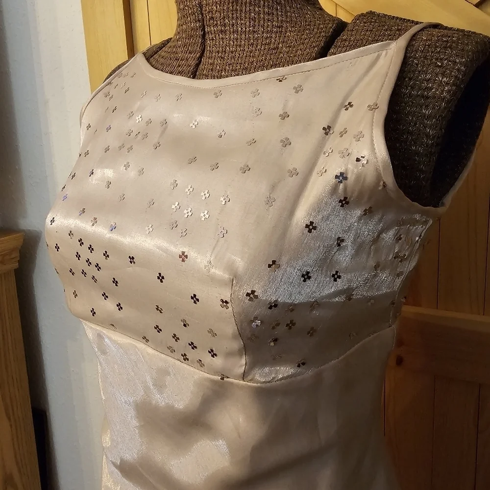 Jessica McClintock the sparkle mini Dress pastel sheer pink with sequins- y2k - Picture 9 of 14